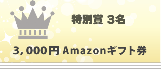 特別賞2名の商品はAmazonギフト3千円分です